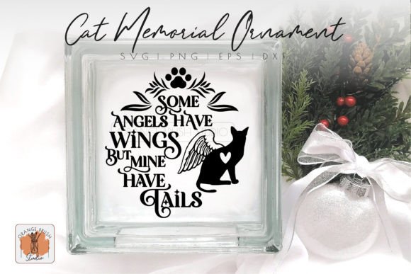 Download Angel Cat Memorial Round Ornament SVG - Round ornament svg Collection