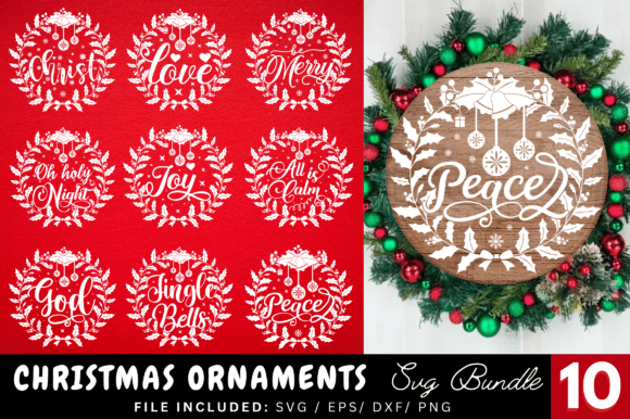 Download Christmas Round Ornament SVG Bundle - Round ornament svg Collection