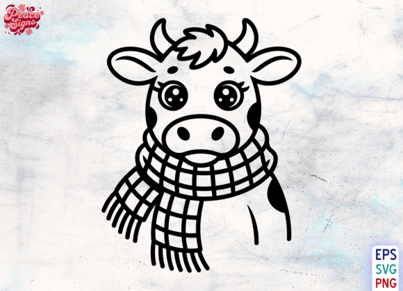 Download Highland Cow with Scarf SVG, Cute Cow - Cow with scarf svg Collection