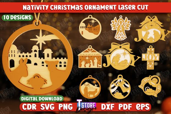 Download Nativity Christmas Ornaments Bundle |CNC - Christmas ornaments bundle Collection