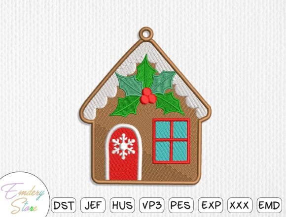 Download Gingerbread House Embroidery Design - Gingerbread house Collection